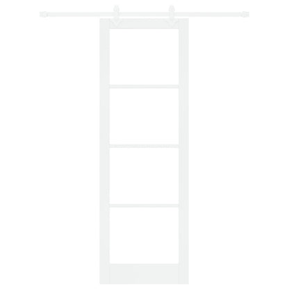Sliding Door with Hardware Set White 78x232 cm Solid Wood Pine, vidaXL Interior Door with Glass "ORKDAL" White 78x232x4 cm