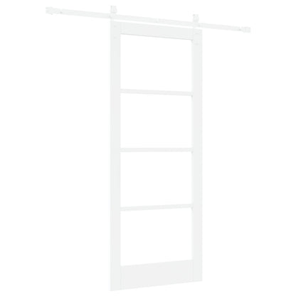 Sliding Door with Hardware Set 'ORKDAL'White Solid Wood & Glass, vidaXL Interior Door with Glass 'ORKDAL'White 83x202x4 cm