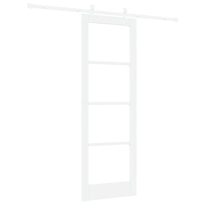Sliding Door with Hardware Set White 73.5x211 cm Solid Wood Pine, vidaXL Interior Door with Glass 'ORKDAL'White 73.5x211x4 cm