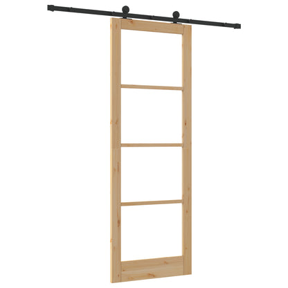 Sliding Door with Hardware Set 'ORKDAL'Solid Wood & Glass, vidaXL Interior Door with Glass 'ORKDAL'83x232x4 cm Solid Wood Pine
