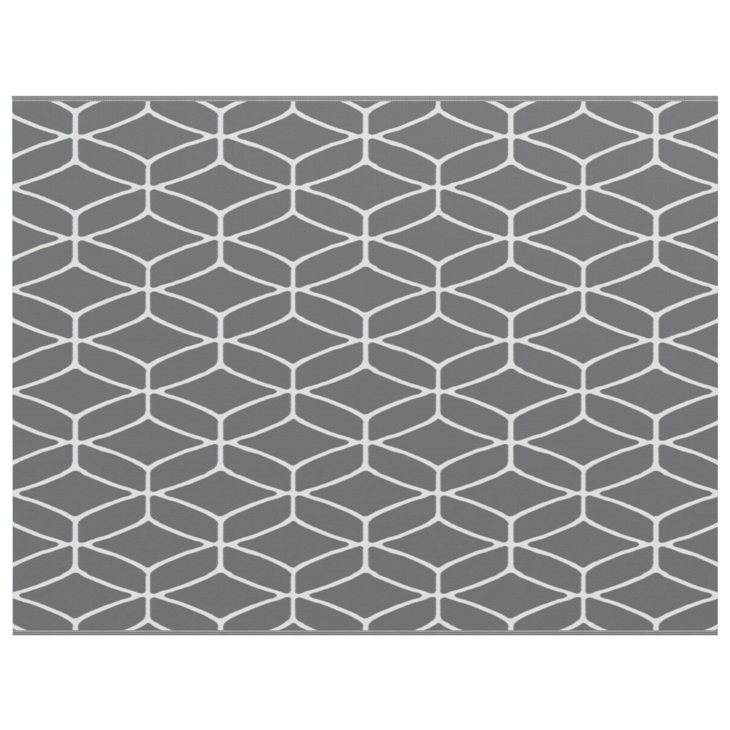 Outdoor Blanket ARAKIL Grey and White Polyester 250 x 300 cm