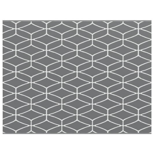 Outdoor Blanket ARAKIL Grey and White Polyester 250 x 300 cm