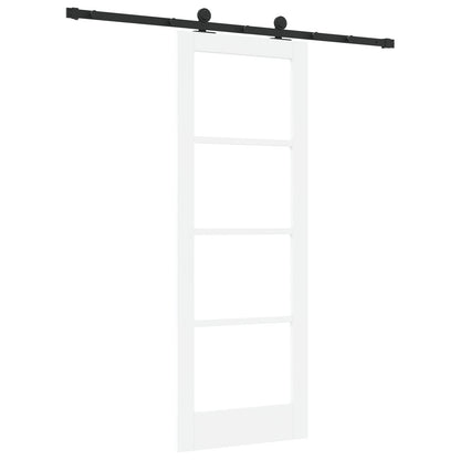 Sliding Door with Hardware Set 'ORKDAL'White Solid Wood & Glass, vidaXL Interior Door with Glass 'ORKDAL'White 73,5x198,5x4 cm
