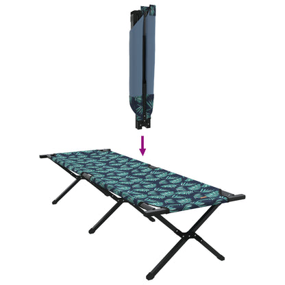Folding Sun Bed with Carry Bag Leaf Pattern 600D Oxford Fabric