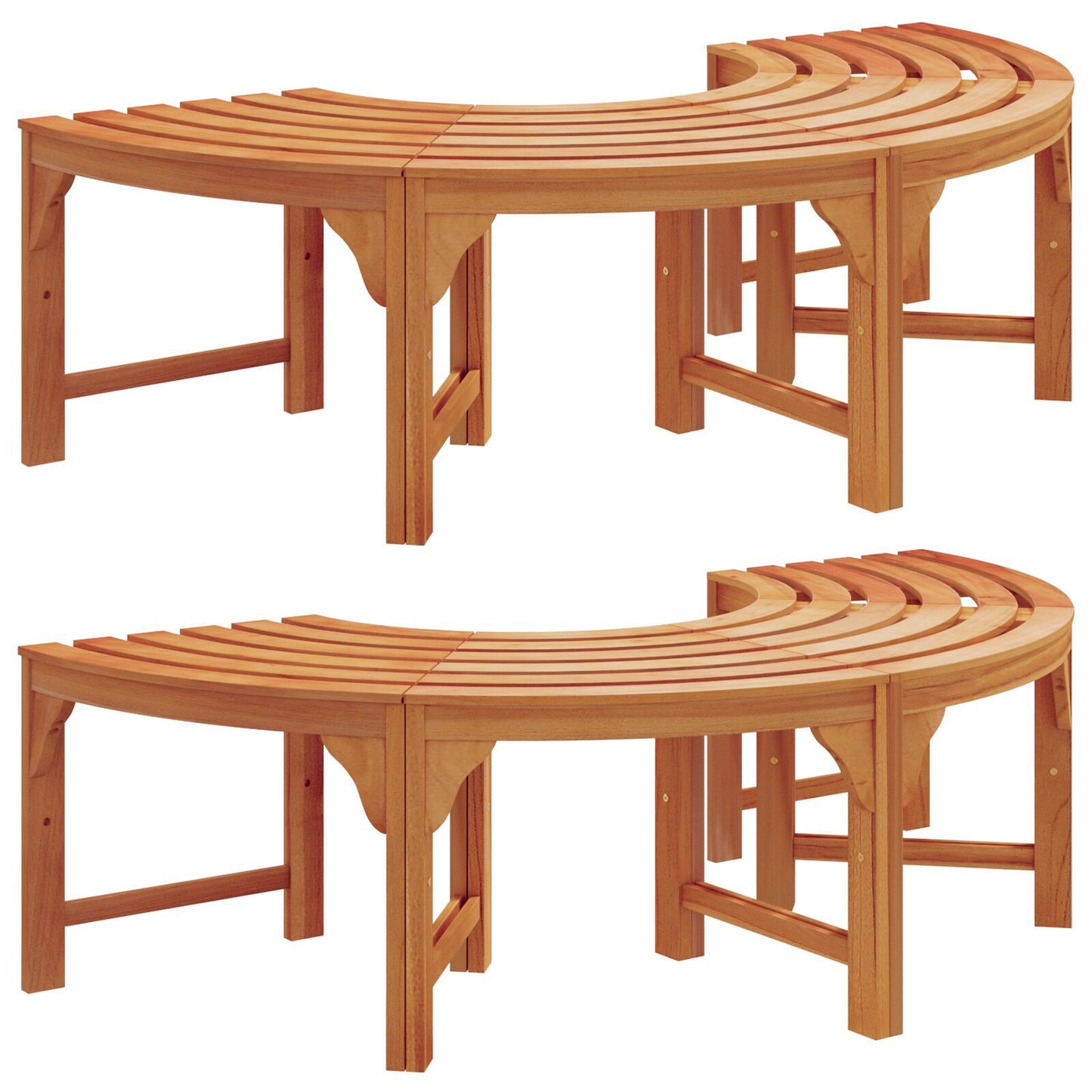Outdoor Tree Bench 160 cm Solid Wood Eucalyptus