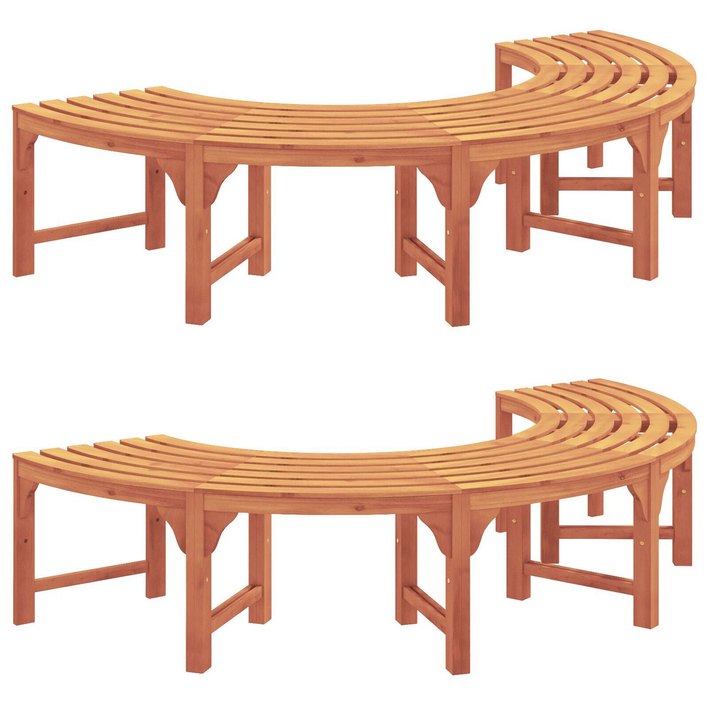 Outdoor Tree Bench 200 cm Solid Wood Eucalyptus