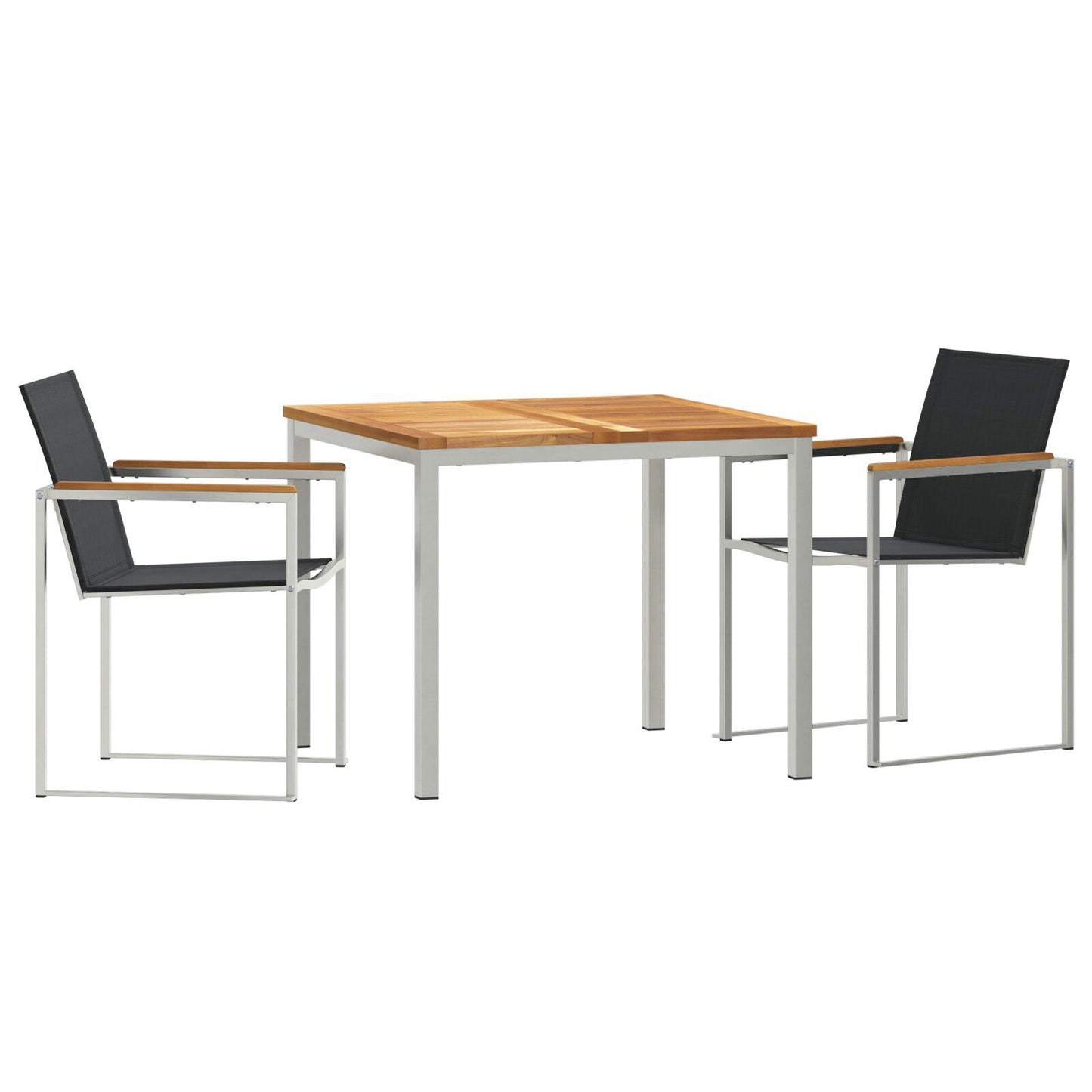 3 Piece Garden Dining Set Solid Wood Teak, vidaXL Outdoor Dining Table 90x90x74.5 cm Solid Wood Teak