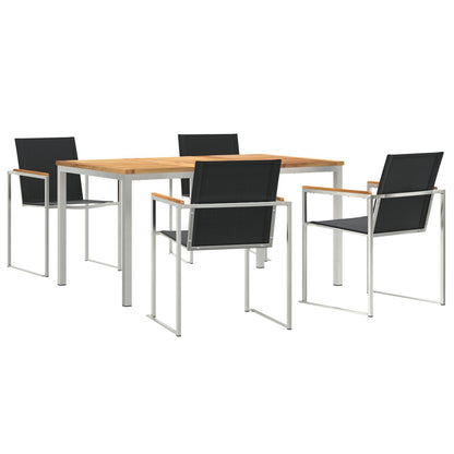5 Piece Garden Dining Set Solid Wood Teak, vidaXL Outdoor Dining Table 150x90x75 cm Solid Wood Teak