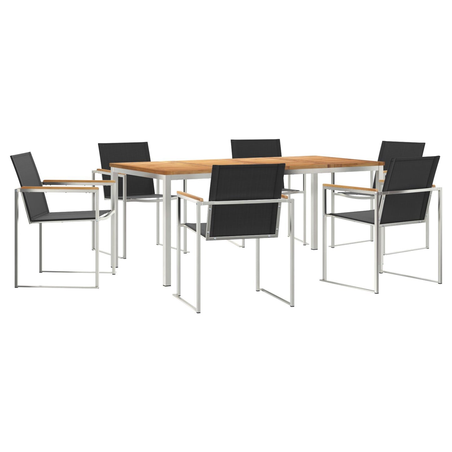 7 Piece Garden Dining Set Solid Wood Teak, vidaXL Outdoor Dining Table 180x90x75 cm Solid Wood Teak