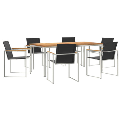 7 Piece Garden Dining Set Solid Wood Teak, vidaXL Outdoor Dining Table 180x90x75 cm Solid Wood Teak