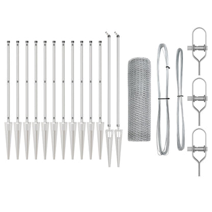 Fencing Set Set of 2 Galvanised Steel 25 x 1 m Industrial