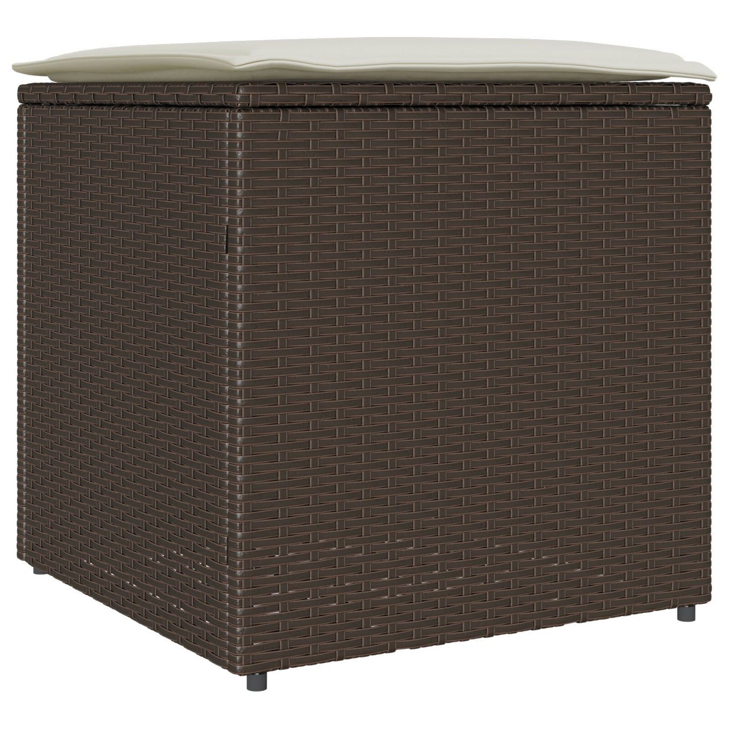 Outdoor Storage Box Brown and Cream Rattan Medium Storage