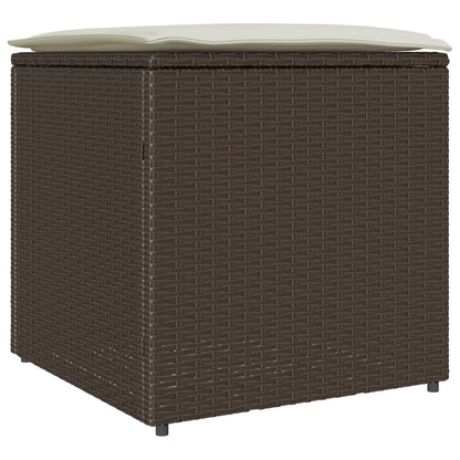 Outdoor Storage Box Brown and Cream Rattan Medium Storage