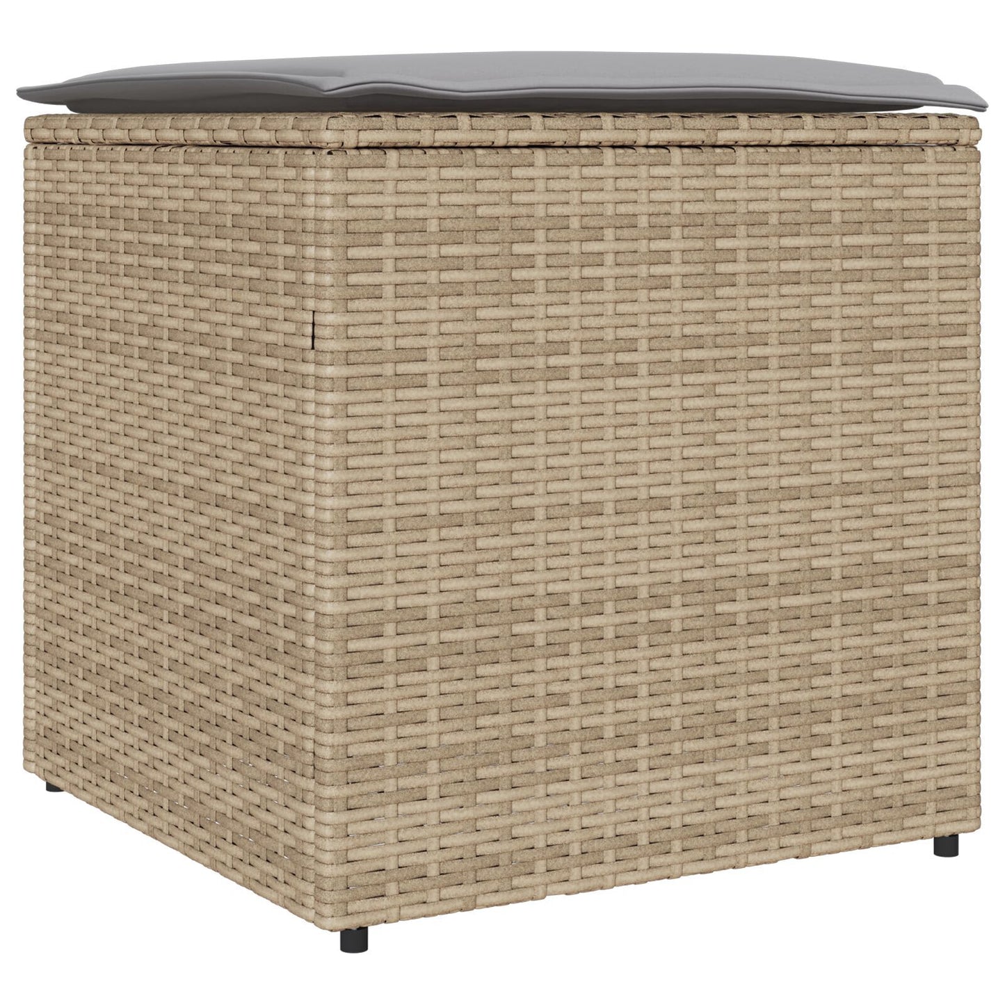 Outdoor Storage Box Beige Synthetic Rattan Medium