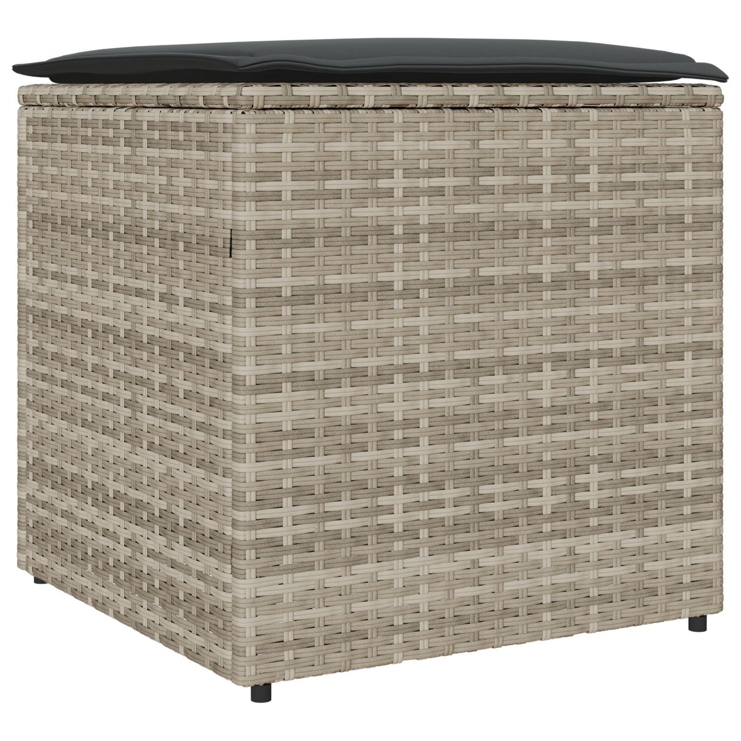 Outdoor Storage Box Light grey and dark grey Synthetic rattan