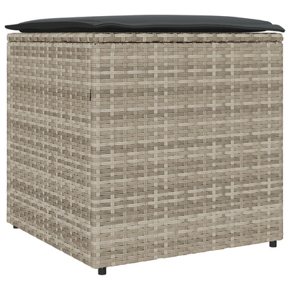 Outdoor Storage Box Light grey and dark grey Synthetic rattan