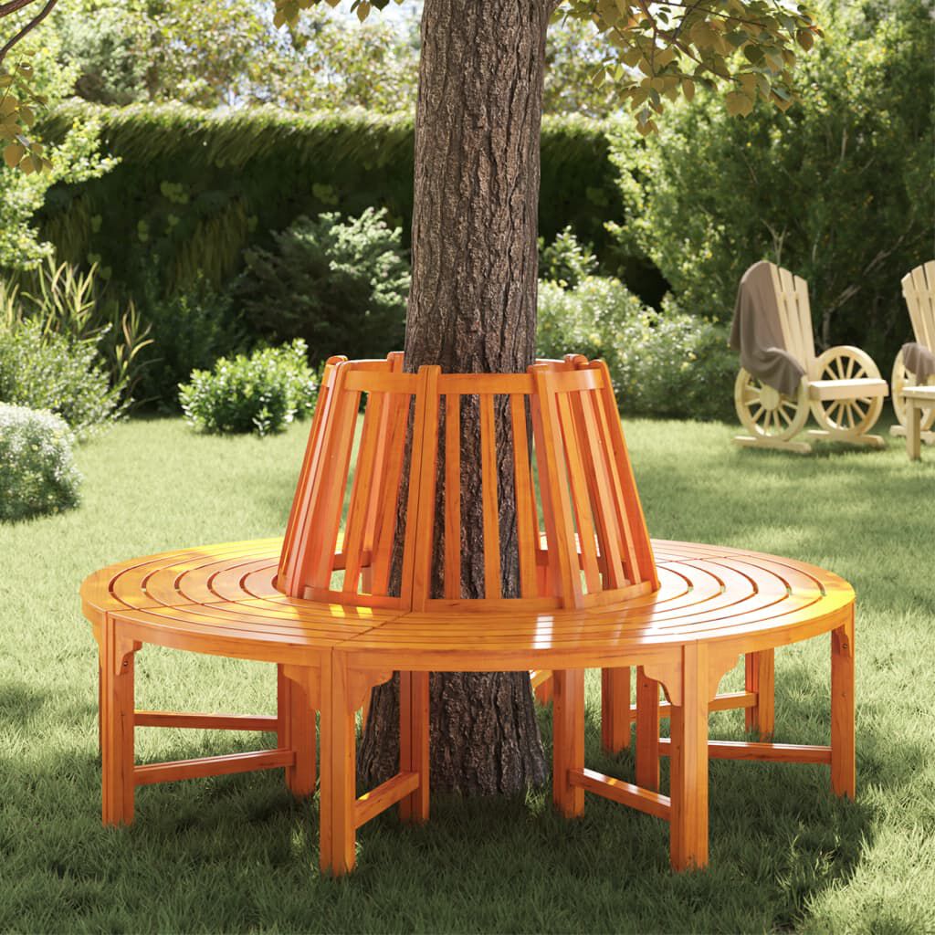 Outdoor Tree Bench Half Round 160 cm Solid Wood Eucalyptus