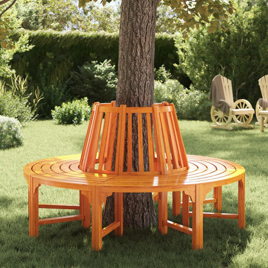 Outdoor Tree Bench Half Round 160 cm Solid Wood Eucalyptus