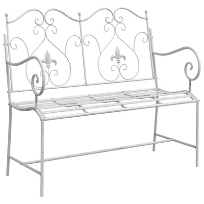 Bench White Metal 104 x 54 x 93 cm Durable Outdoor Bench