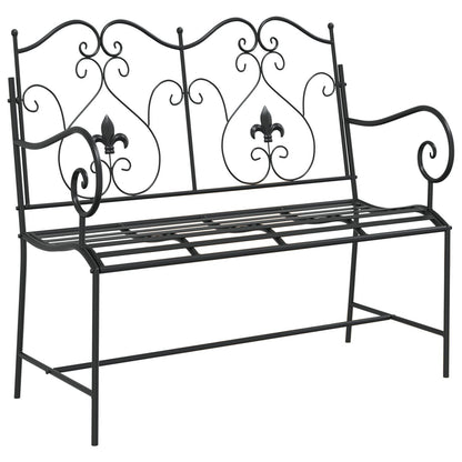 Outdoor Bench Black Metal Standard Tough Outdoor Bench