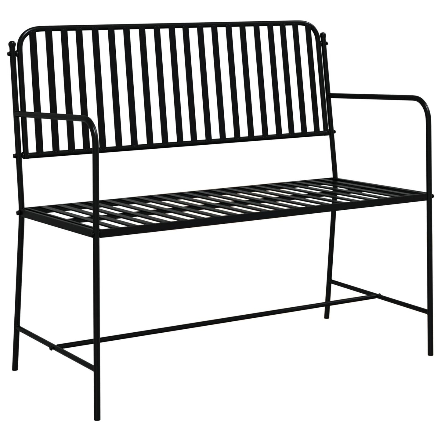 Outdoor Bench Black Metal Standard Durable Outdoor Bench