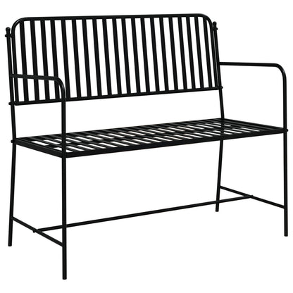 Outdoor Bench Black Metal Standard Durable Outdoor Bench