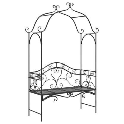 Black Outdoor Bench Black Metal Large Decorative Inlays