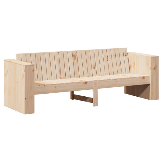 Garden Sofa 3-Seater Natural Solid Pine wood Medium Durable