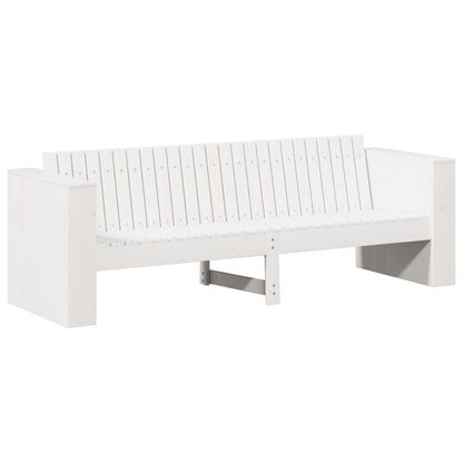Garden Sofa 3-Seater White Wood Medium Durable Outdoor Sofa