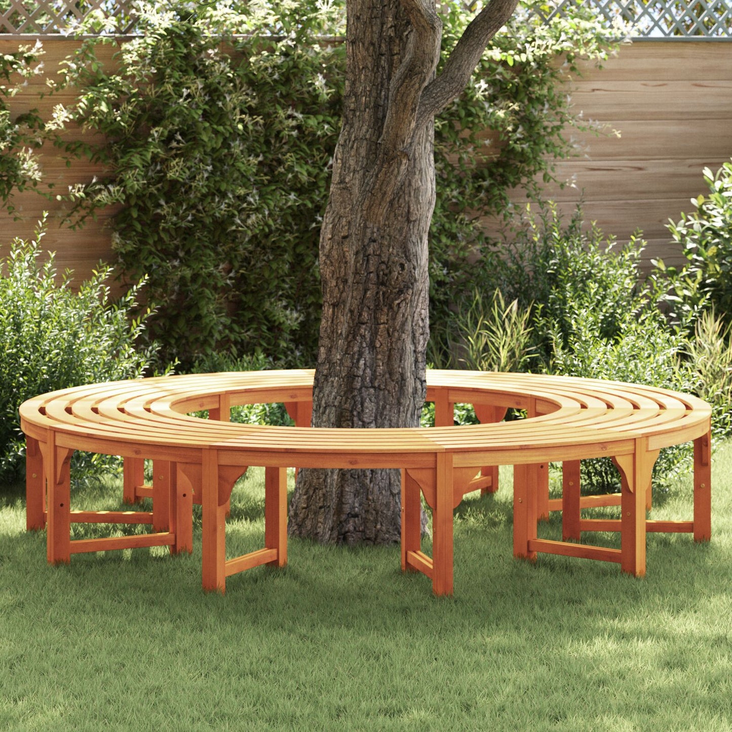 Outdoor Tree Bench 200 cm Solid Wood Eucalyptus