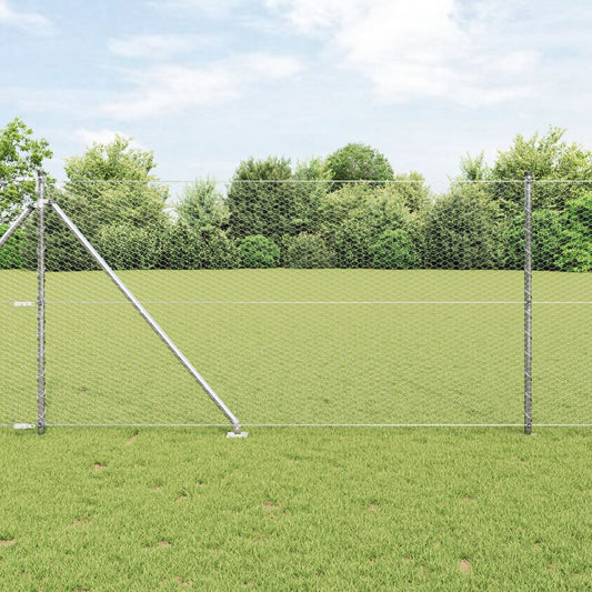 Fencing Set Set of 2 Galvanised Steel 25 x 1 m Industrial