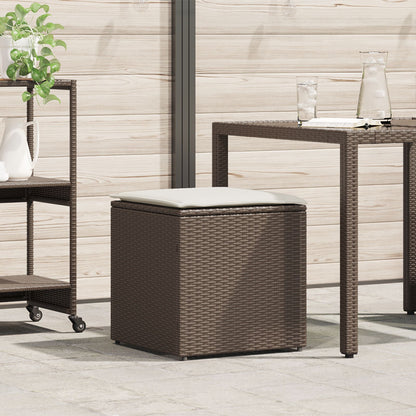 Outdoor Storage Box Brown and Cream Rattan Medium Storage