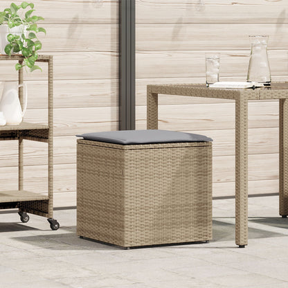 Outdoor Storage Box Beige Synthetic Rattan Medium