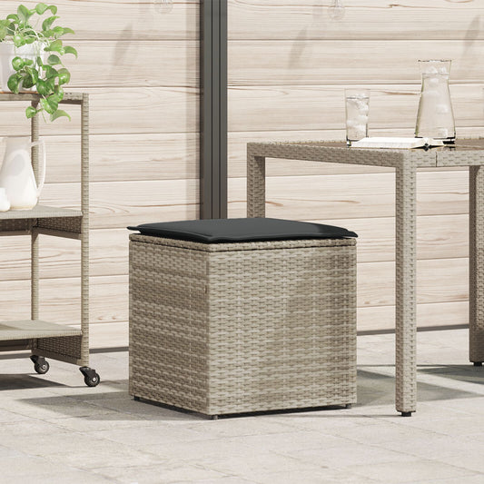 Outdoor Storage Box Light grey and dark grey Synthetic rattan