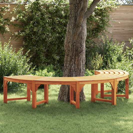 Outdoor Tree Bench Half Round 200 cm Solid Wood Eucalyptus