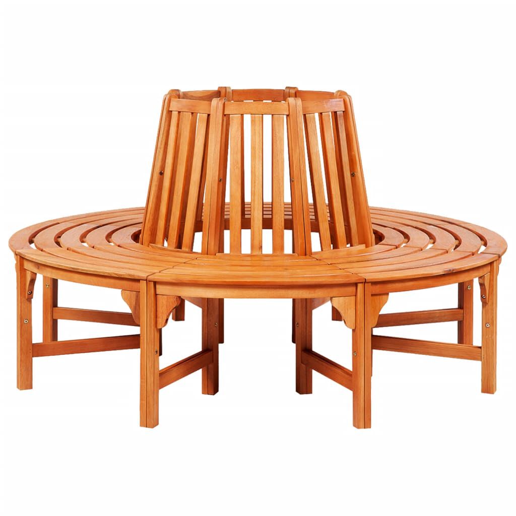 Outdoor Tree Bench Half Round 160 cm Solid Wood Eucalyptus