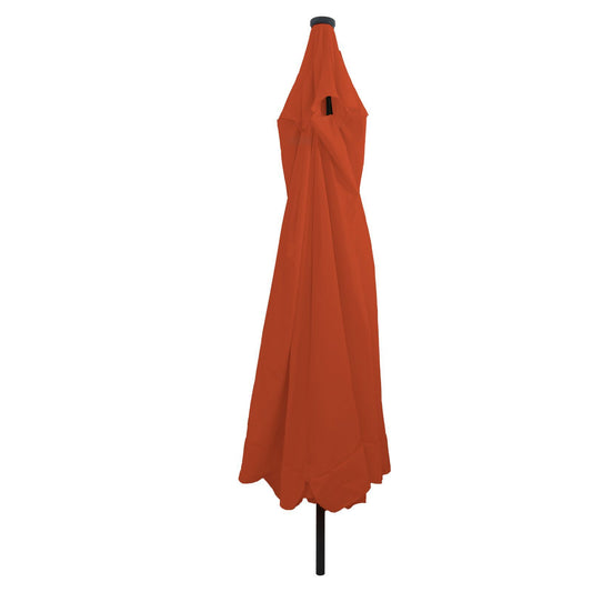 Garden Parasol with LED Lights ø395x245 cm Terracotta