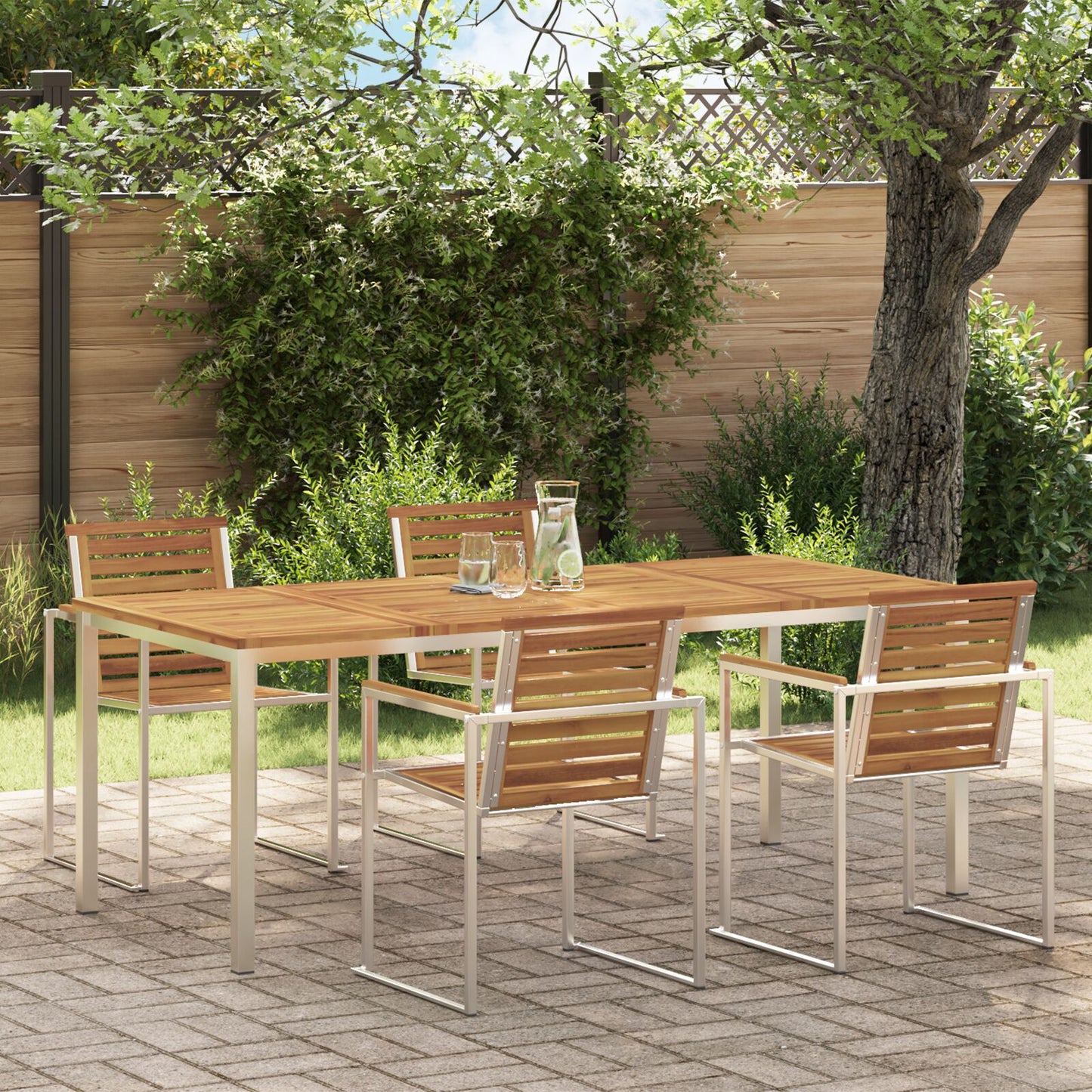 Outdoor Dining Table 200x90x74.5 cm Solid Wood Acacia