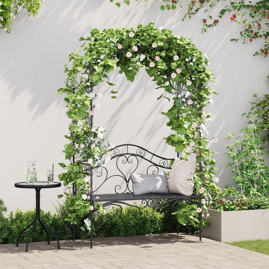 Black Outdoor Bench Black Metal Large Decorative Inlays