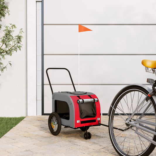 Red Pet Buggy Red Polyester, Metal 124 x 53 x 53 cm Foldable